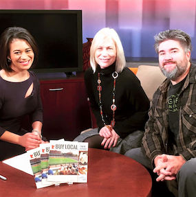 Brandi Powell of 5 Eyewitness News interviews Mary Hamel and Dan Marshall